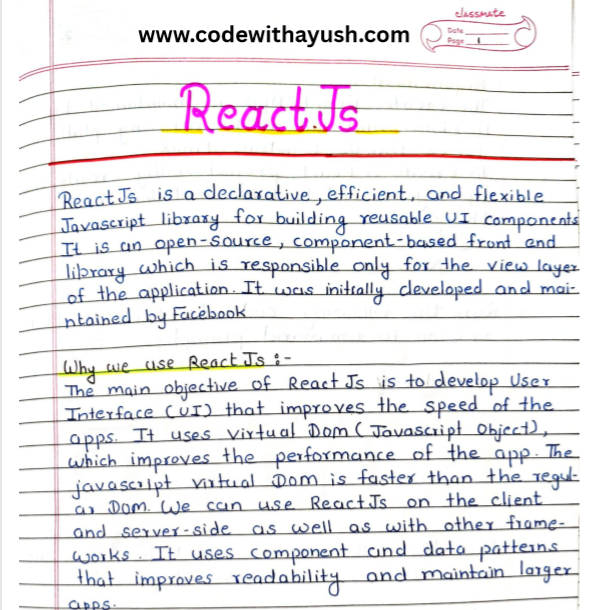 React Js Notes